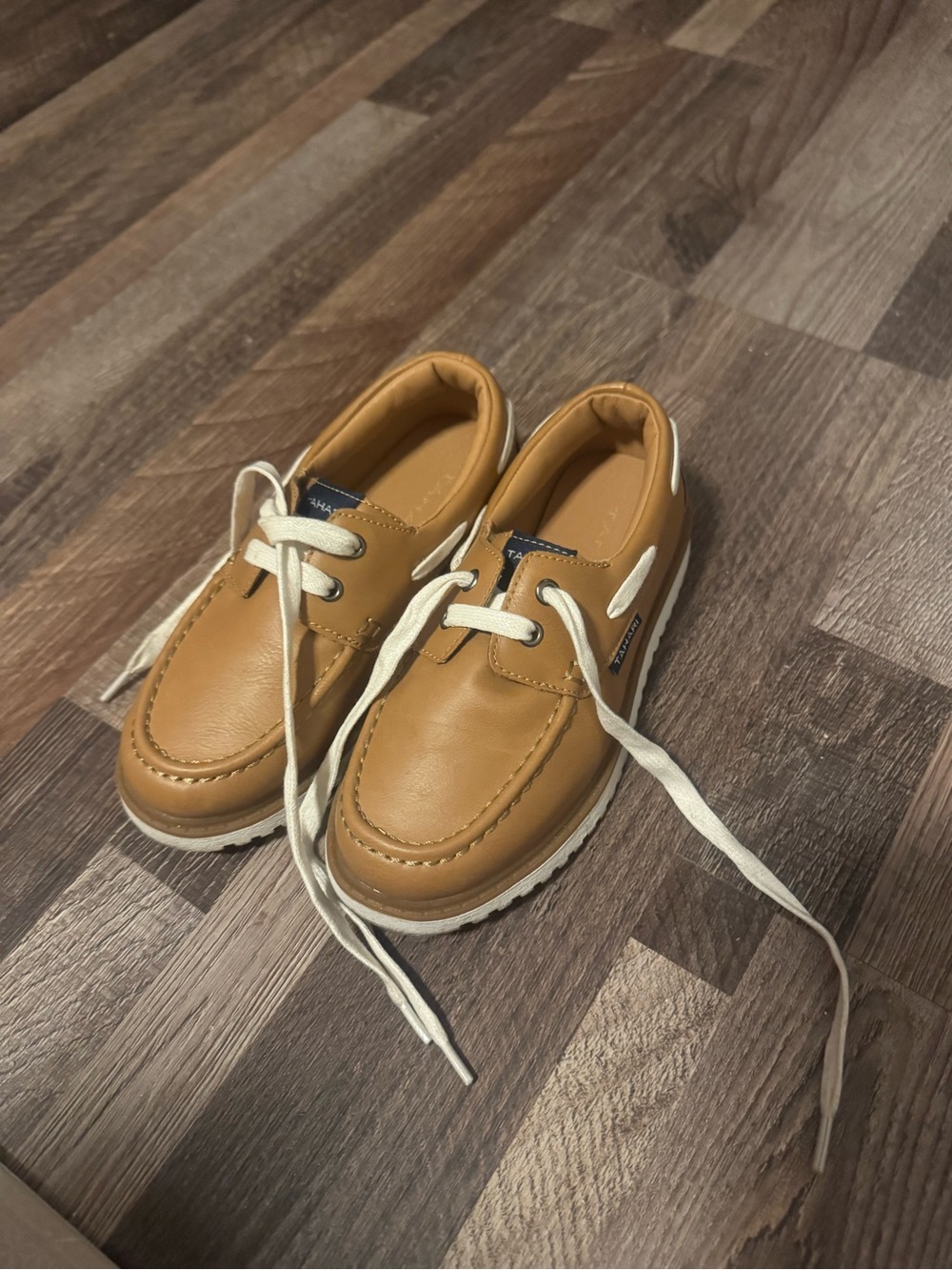Tahari boys Tan Leather Casual Boat Shoe - Picture 2 of 5